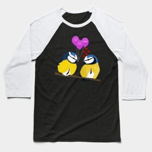 Valentine's Day Gift Bird Illustration Baseball T-Shirt